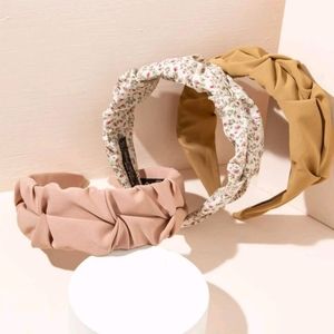 Wide headbands plain and with floral print set of 3